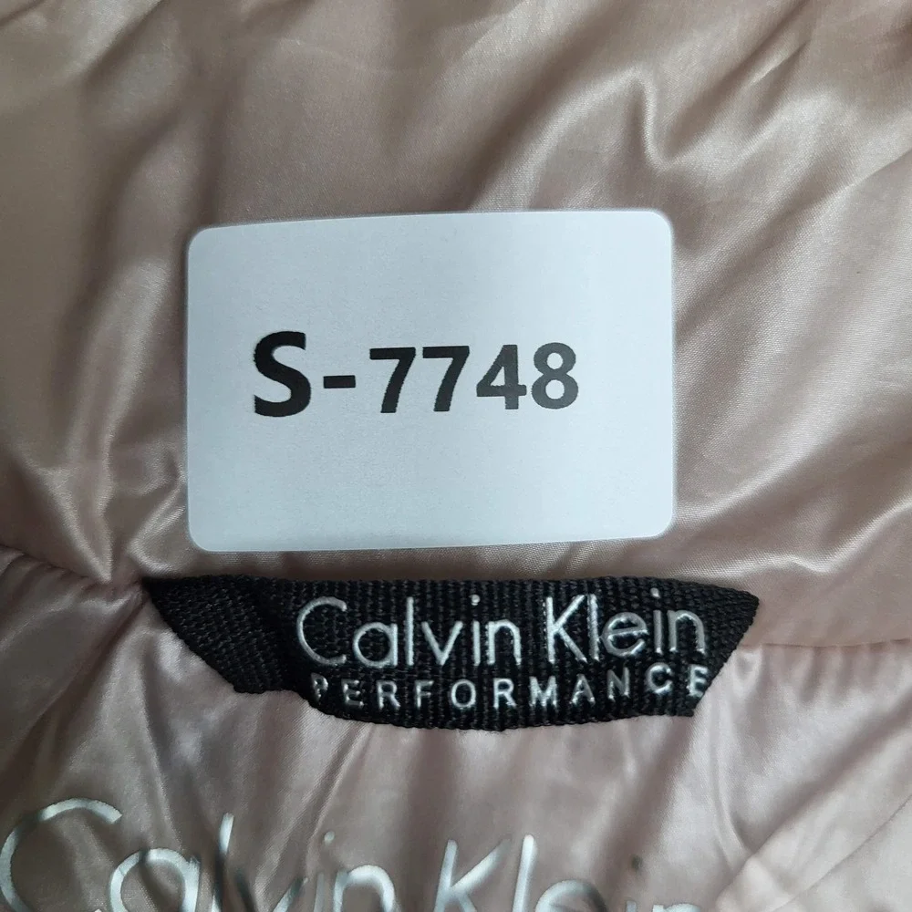 Calvin Klein Performance Women Vest M Pink‎ Puffer Down Logo Zipper Sleeveless